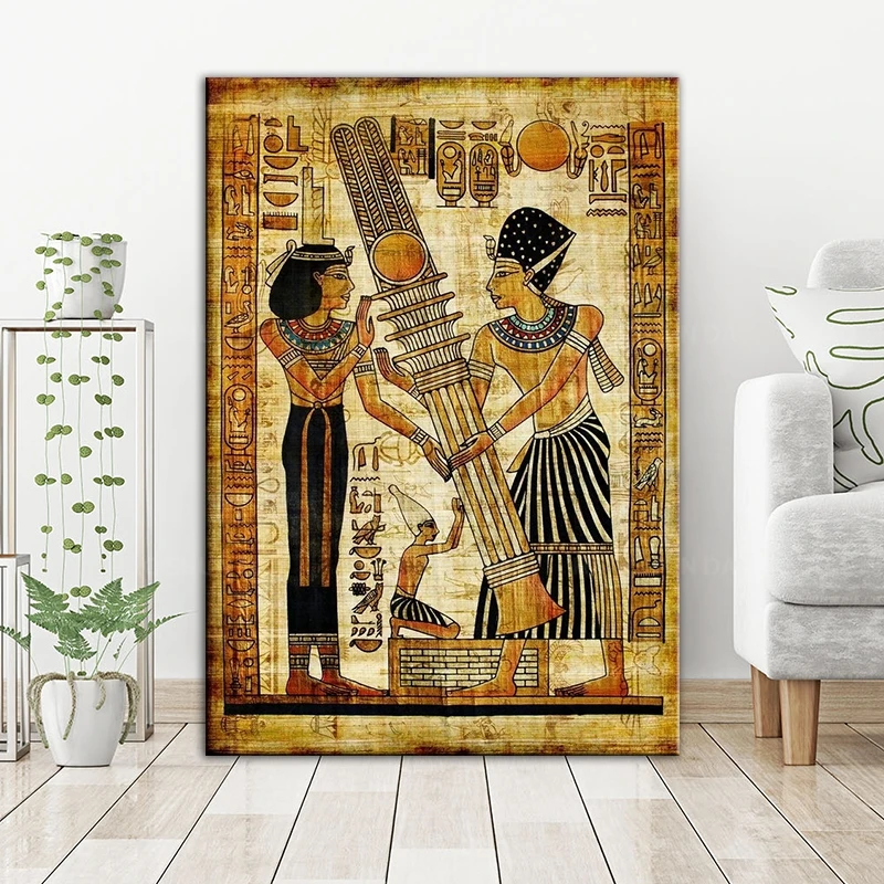 Ancient Egyptian Papyrus Hieroglyphics Illustration Cool Wall Decor Art  Print Poster Canvas Painting Home Decar Landapsce Poster - Painting &  Calligraphy - AliExpress