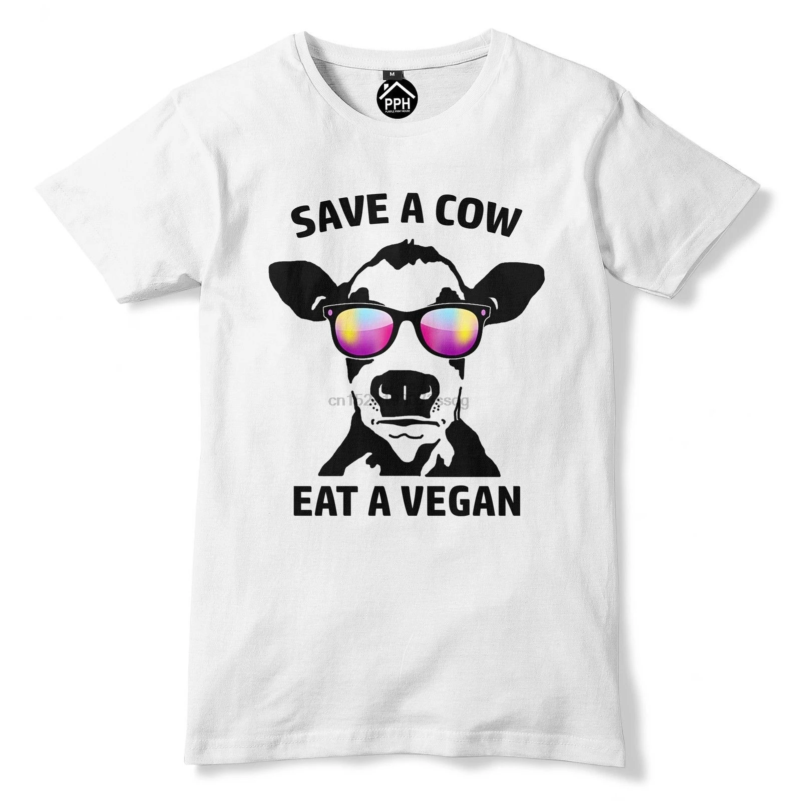 Save a Cow Eat a Vegan футболка забавная Новинка животное Chill Мужская Женская и детская 354