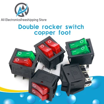 

1PCS KCD8 6PIN 16A 250V 20A 125V Double Light Switch Rocker Switch Waterproof ON-OFF KCD6 Boat Power Switch