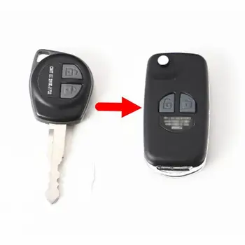 

1Pc Folding Remote Key Case Shell for SUZUKI JIMNY SX4 Swift 2 Button Flip with Button Pad 77*38*20mm