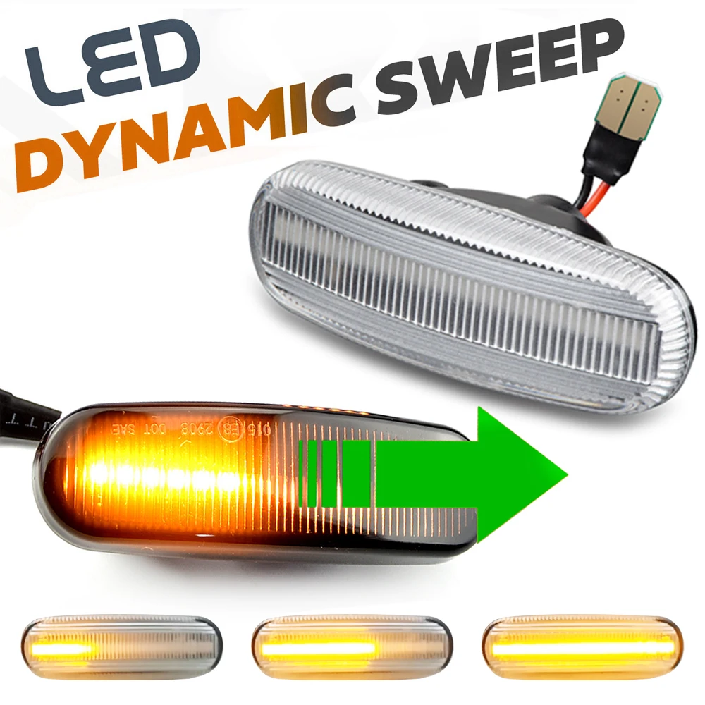 2x светодиодсветодиодный динамические боковые габаритные светильник ни