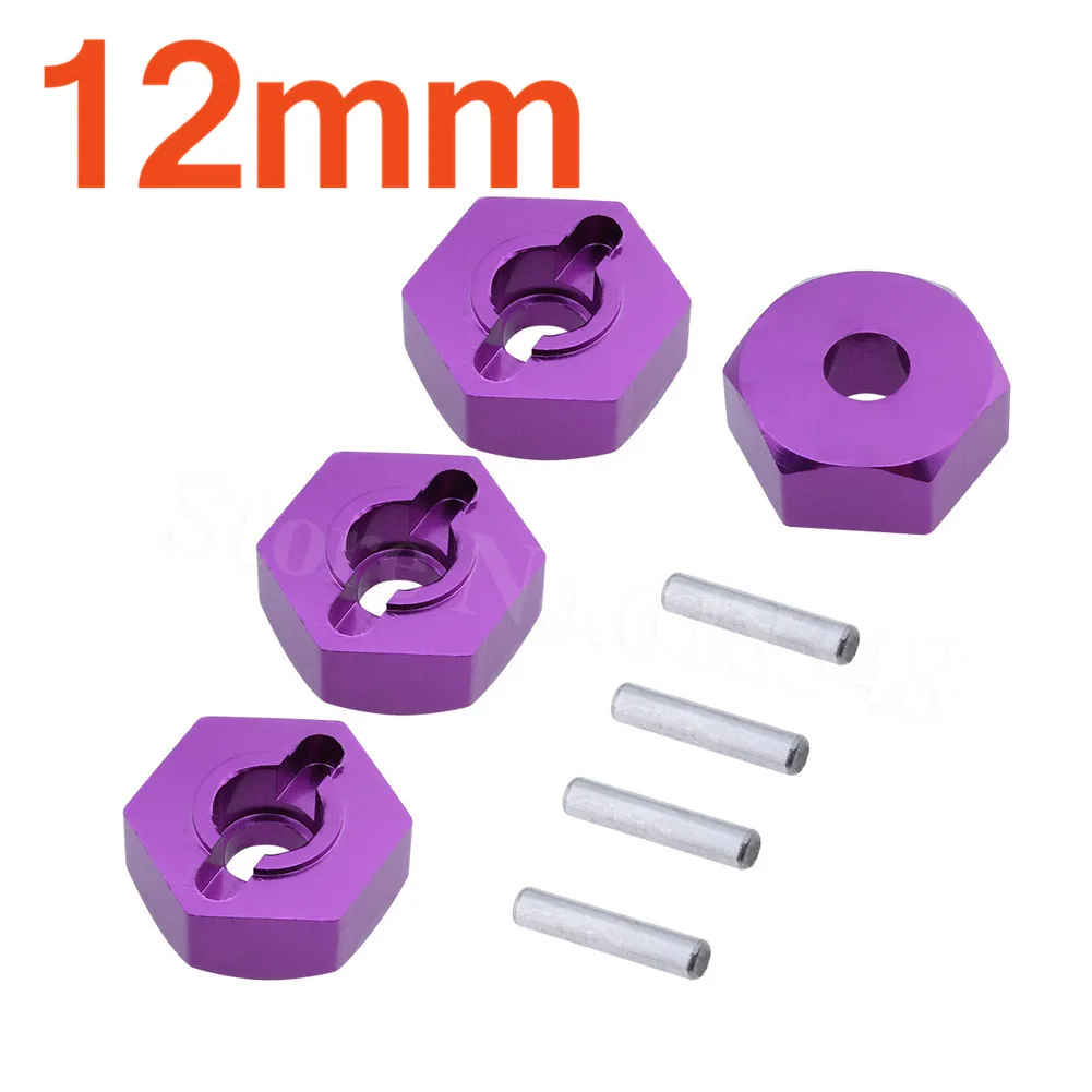 Purple 4 шт. для 1/10 RC TAMIYA CC-01 Rock Crawler 12 мм алюминиевые колеса с шестигранной ступицей гайка переходника Запчасти для обновления - Цвет: Purple