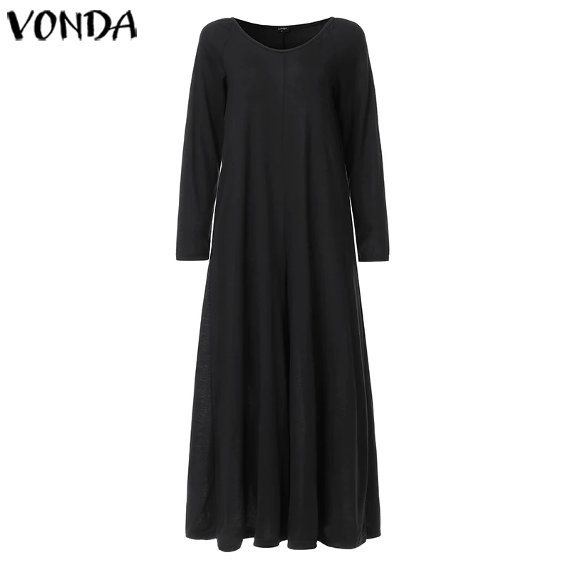 Осень, VONDA, женские комбинезоны, элегантные комбинезоны, женские комбинезоны, винтажные повседневные свободные широкие штаны, Длинные Комбинезоны, 5XL Pantalon