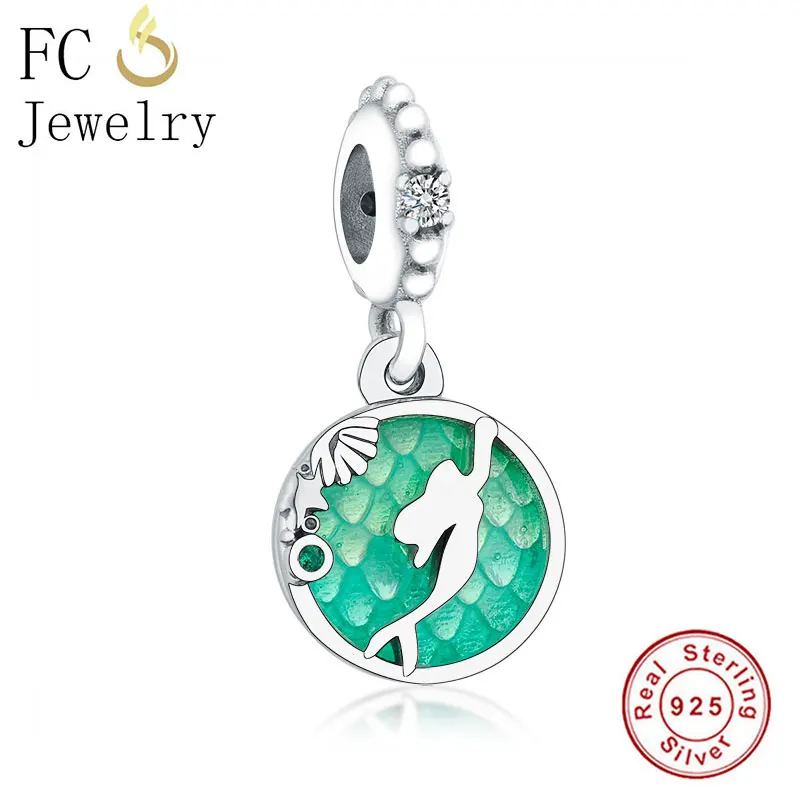 FC ювелирное изделие, браслет Pandora, 925 серебро, Bobot, рыба, ангел, медведь, кошка, красная эмаль, чип, чашка пони, бусина, Berloque - Цвет: FC1244