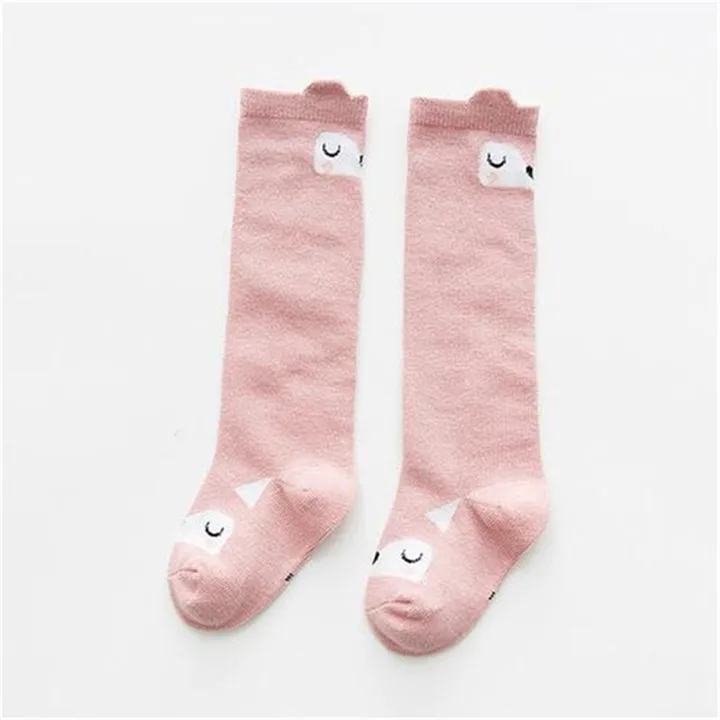 Pink fox Детские Носки с рисунком лисы, белки Детские хлопковые носки для мальчиков и девочек, носки унисекс теплые гольфы - Цвет: Pink fox