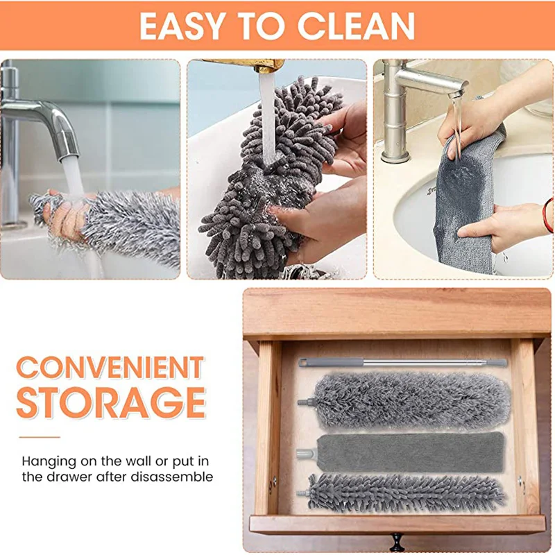 COUTEXYI Extendable Microfiber Cleaning Brushes Baseboard Simply