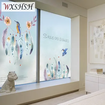 

Custom Size Electrostatic Glass Cover Vinyl Fantasy Style Home Decor Glare-Reduction Water-Proof Frosted Stained Window Film