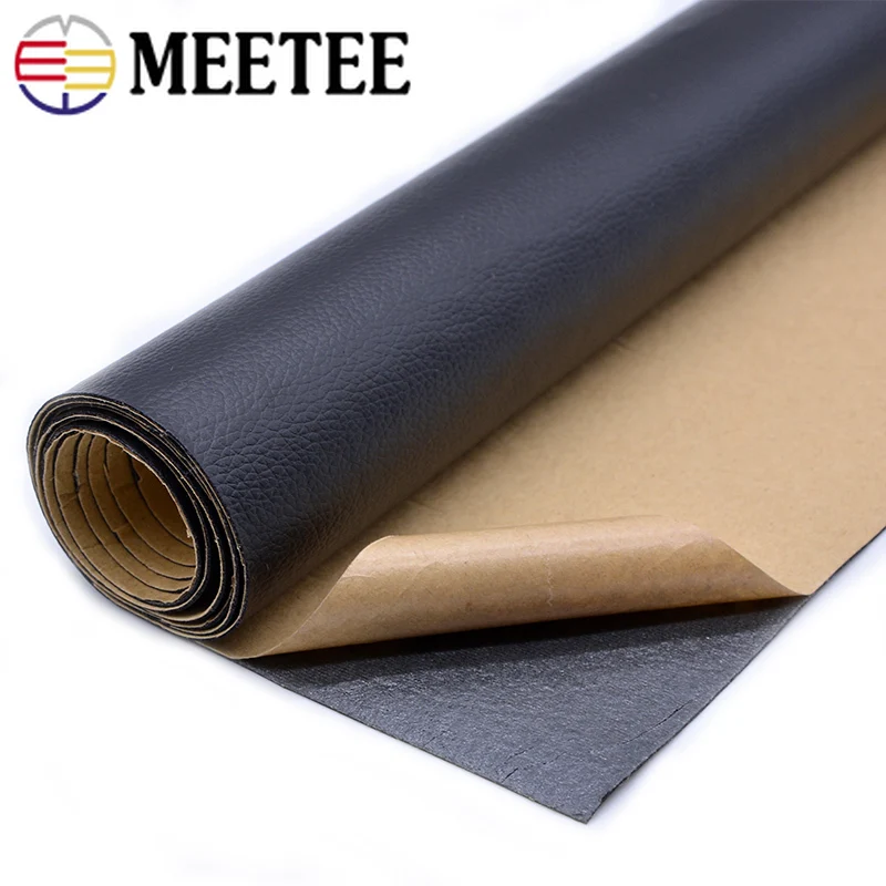 Ткань из искусственной кожи Meetee 50*138 см однотонная замшевая синтетическая