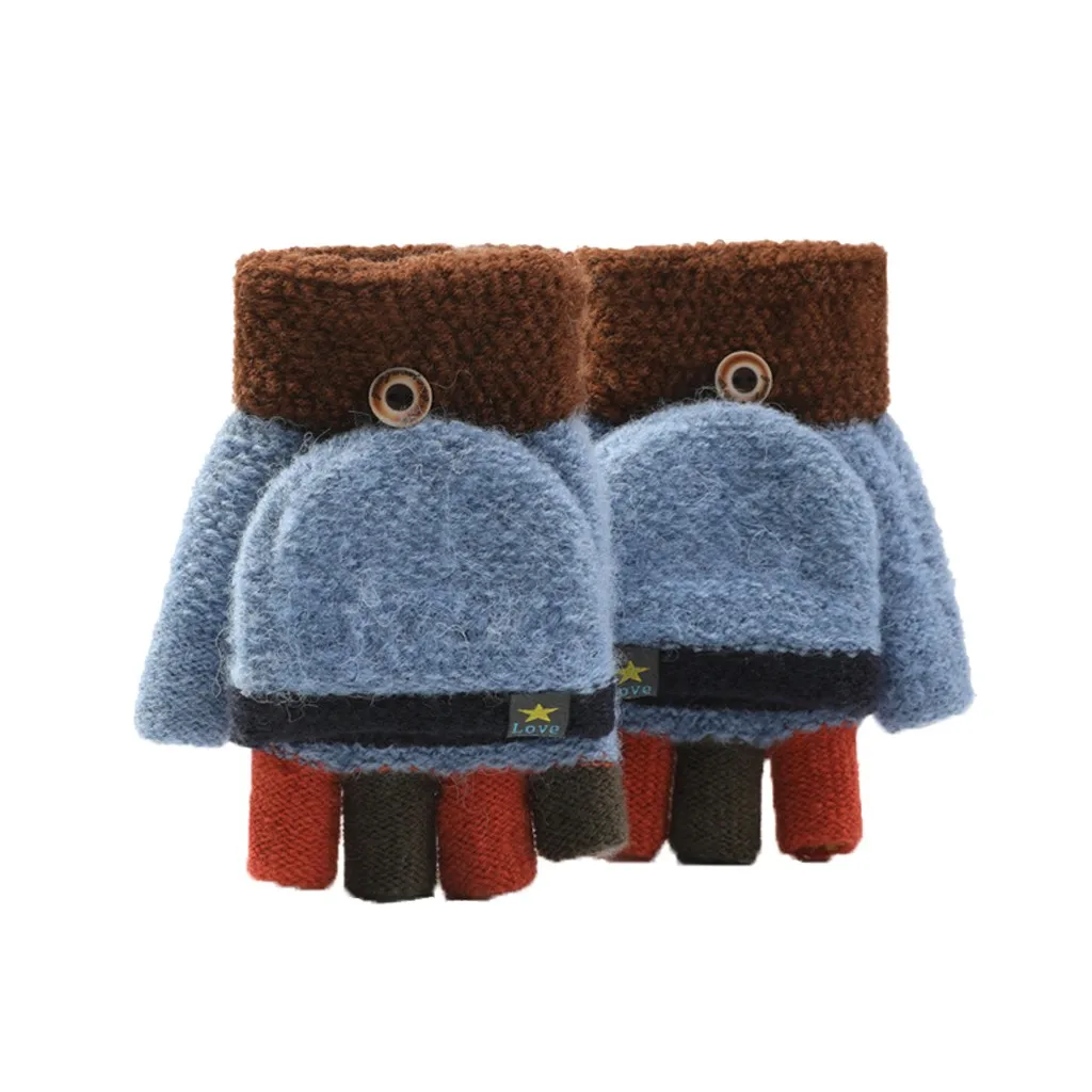 A Унисекс Теплые Мягкие Детские Зимние флисовые перчатки без пальцев guantes handschoenen rekawiczki luvas rekawiczki damskie - Цвет: A