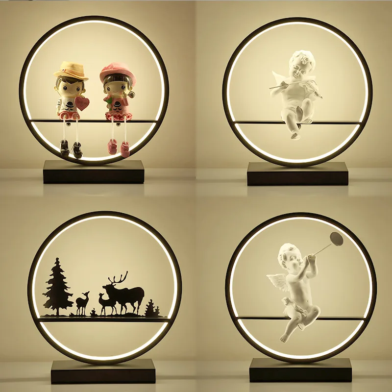 

Angel Desk Lamp Modern Table Light Aluminum Bedroom Bedside LED Light Decorative Lamps Eyecare Night Lights College Dorm Lampara