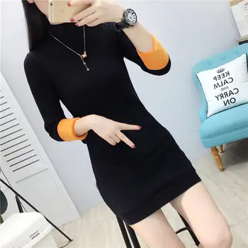 

2020 ms knee-high turtleneck dress dress MAO qiu dong outfit knitting thickening render unlined upper garment of long wave