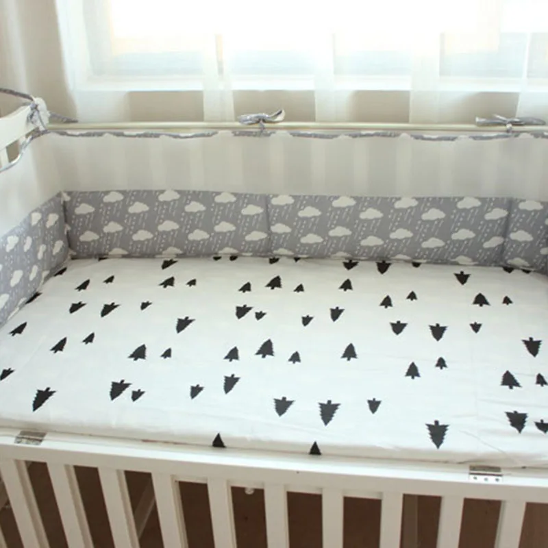 Детские бамперы в скандинавском стиле, хлопковые бамперы для новорожденных, моющиеся детские постельные принадлежности 200*28 см, бамперы, защита для кроватки