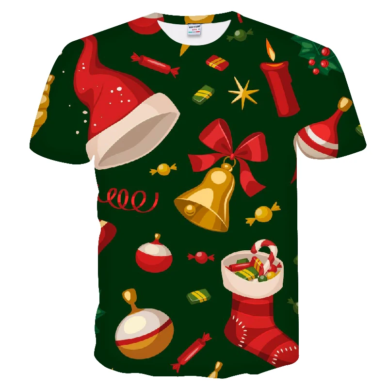 2019 футболка Nouveau hommes mode Noёl s drΩ Le Santa imprimе ddecontract 3d bonhomme de neige fête | Мужская одежда