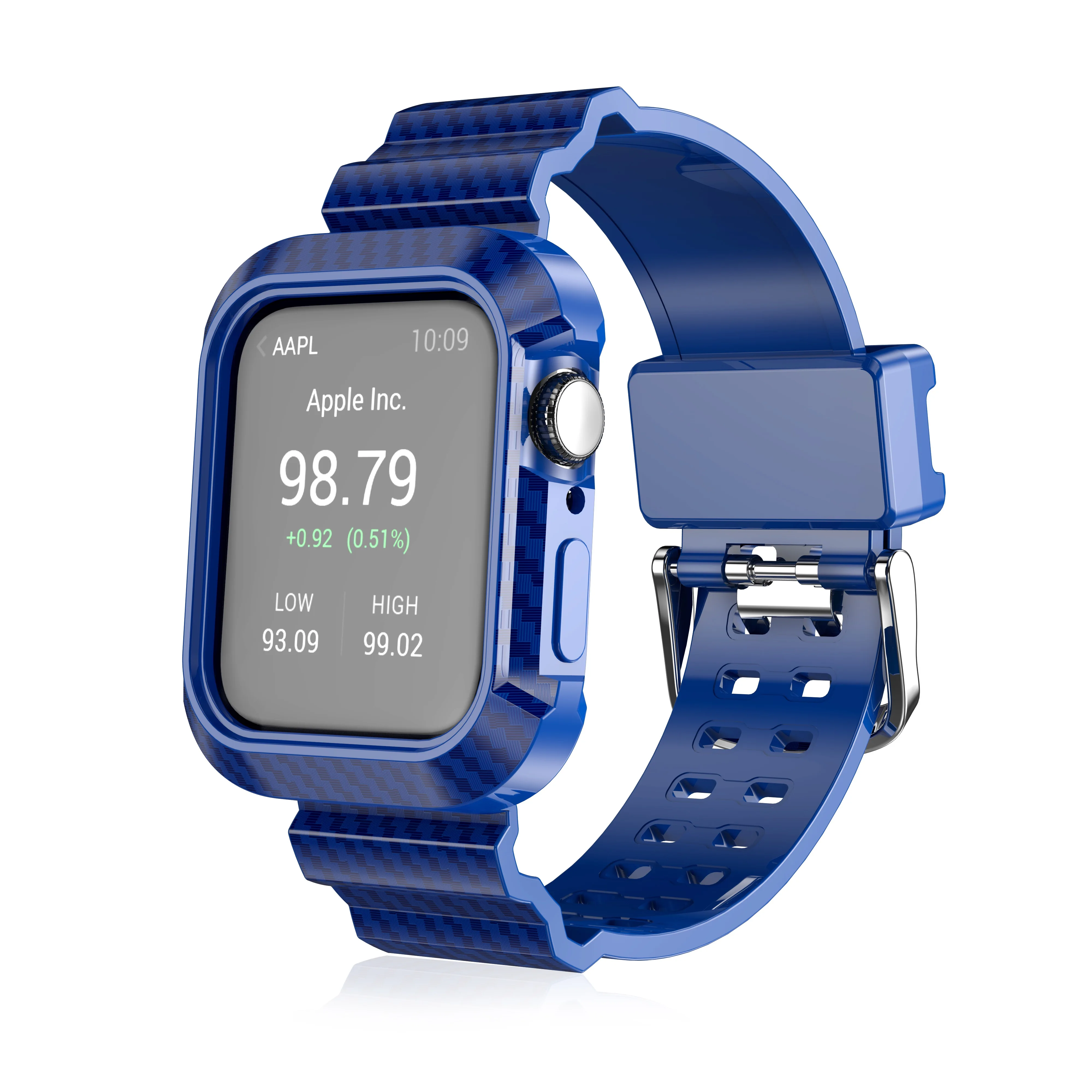 

44mm Soft Band with cover case for iWatch Series Shockproof Rugged Protector with Strap for AppleWatch Band Carbon Fibre texture