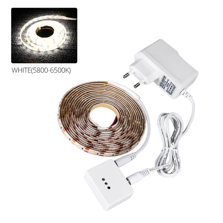 Dimmable ручной развертки сенсор Ночной свет датчик движения светодиодная лента 2835SMD 1 м-5 м DIY шкаф кухонный свет прикроватный свет подсветка - Испускаемый цвет: white
