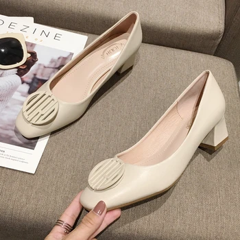 

Women Fashion Women Pumps Spring Summer Prom High Heeled Shoes Square buckle Woman Sexy Female Pumps new oxford shoes 2020