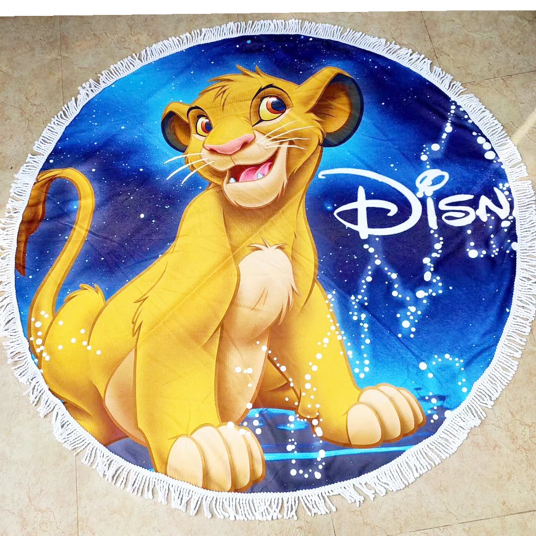 Disney Lion King Simba Mickey Large Diameter 150cm Microfiber Bath Towel For Travel Thick Home Decor Tassel Round Beach Towel Aliexpress