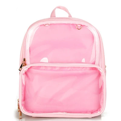 Mochilas transparentes bonitas para mujer, mochilas escolares de PVC, de Color gelatina, a la moda Ita, adolescentes|Mochilas| -