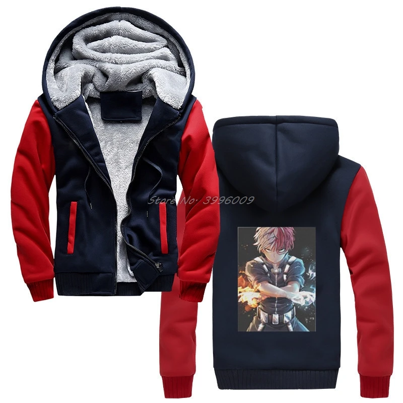 6 Мужские толстовки Todoroki Bnha My Hero Academy, потрясающие зимние Утепленные толстовки, уличная одежда - Цвет: 6