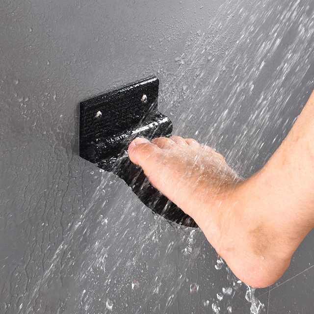 Poggiapiedi doccia in lega di alluminio pedale ausiliario a parete supporto  per piedistallo antiscivolo per bagno domestico nero/argento - AliExpress