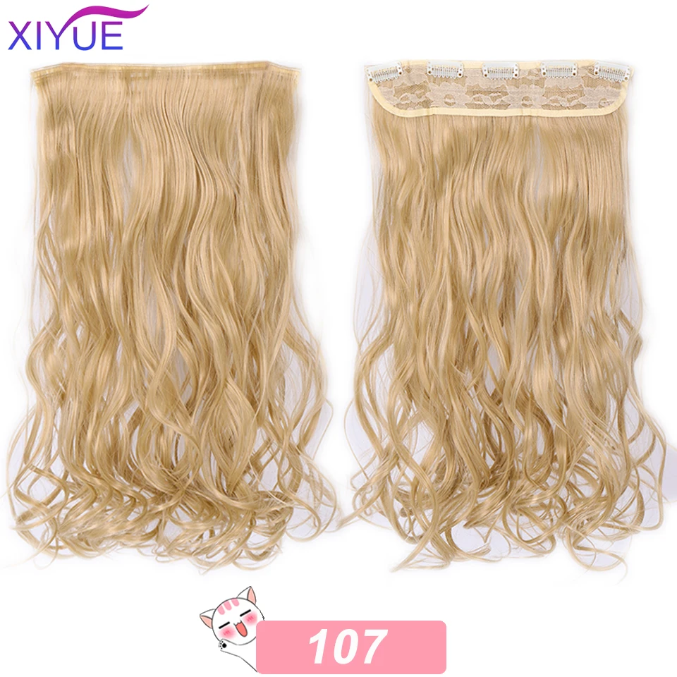 Синтетические волосы для наращивания на 5 клипсах, 24 дюйма, Длинные Синтетические накладные волосы на клипсах для наращивания волос - Цвет: 901-107