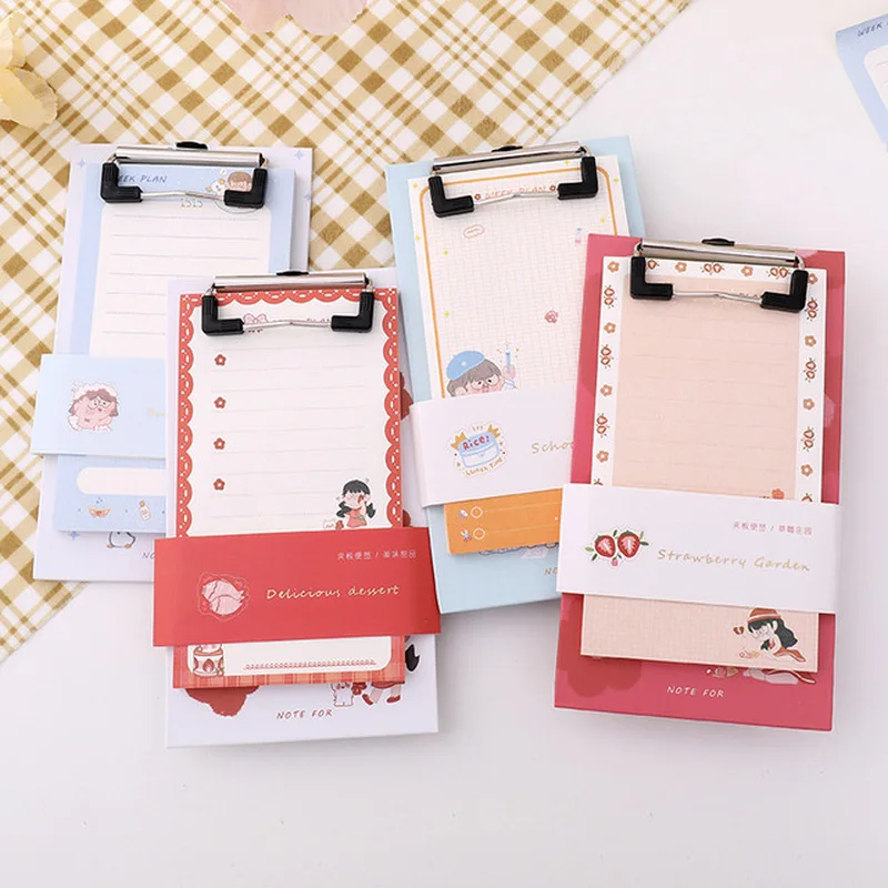 

Clipboard Writing Board Notepad Pad Folder File Cute Cartoon Sticky Notes File Clip Cardboard Holder Filing Products Office