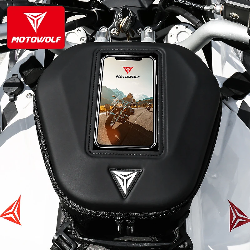 Bolsa para tanque de bolsa tanque de combustible y aceite de motocicleta, bolsa para SILLÍN de bicicleta, pantalla grande para teléfono/GPS|Bolsas de baúles| - AliExpress