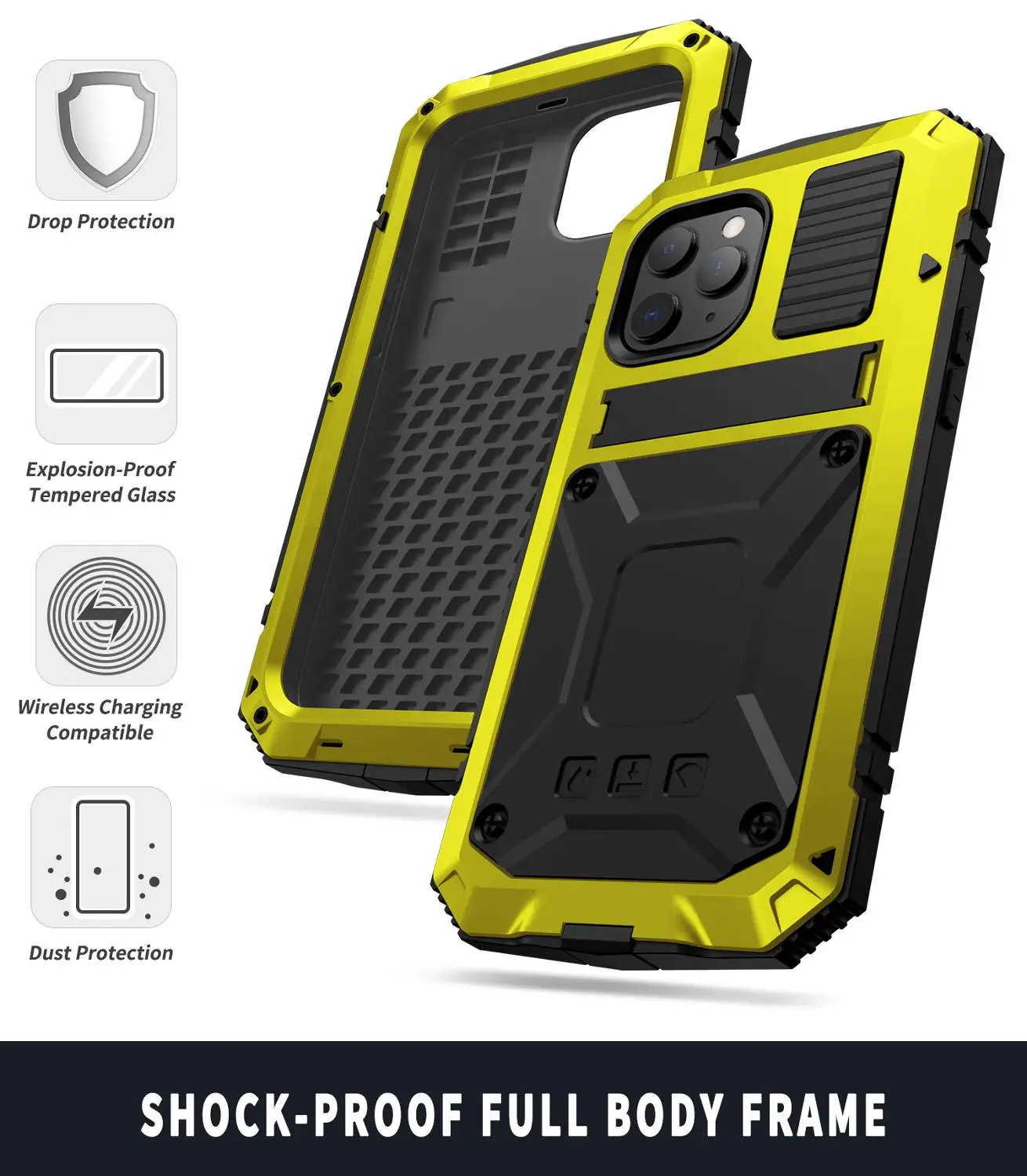 360 Full Protect Case For iPhone 12 Pro Max Case shockproof luxury Funda for iPhone 12 Mini Max phone Case Cover Metal Armor