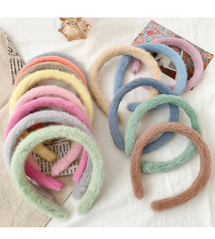 baby accessories diy Autumn Winter Plush Headbands For Girls Fashion Candy Color Hairband Children Hair Styling Tools Kids Hair Wear Headdress baby accessories coloring pages	