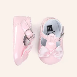 Sapatos infantis confortáveis de 0 a 18m, sapatos para recém nascidos com laços, de princesa, para primavera e outono