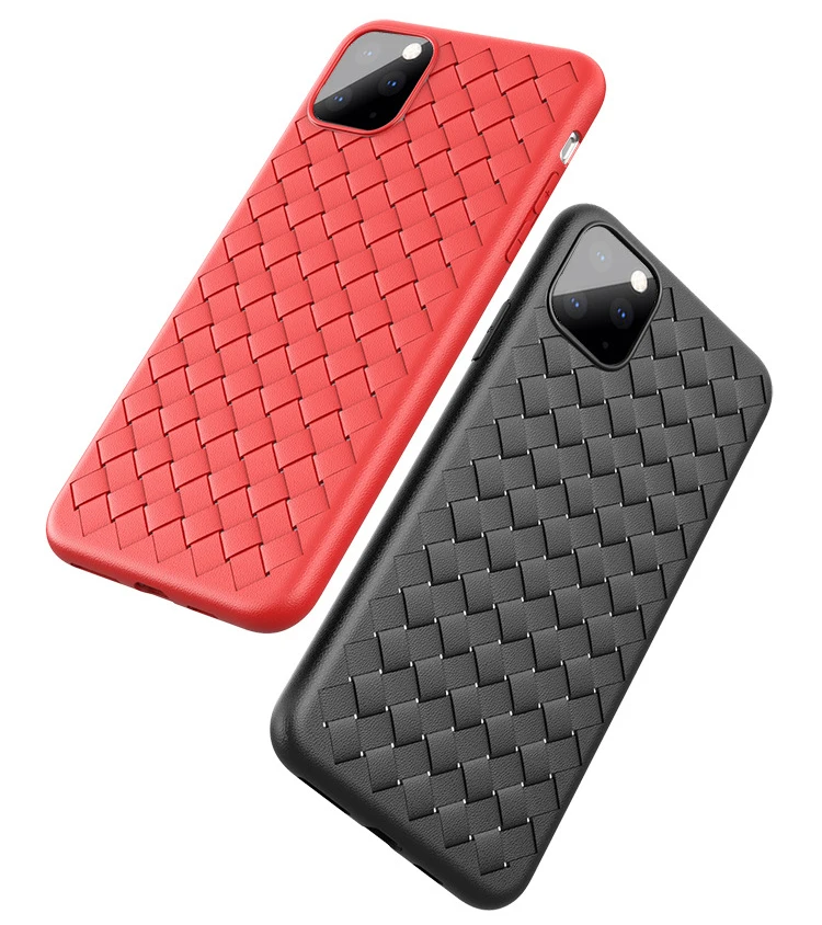 10pcs Woven Pattern Ultra Thin Soft TPU Rubber Silicone Case For iPhone 11 Pro Max XS XR X 8 7 6 6S Plus All-inclusive Back Protective Cover
