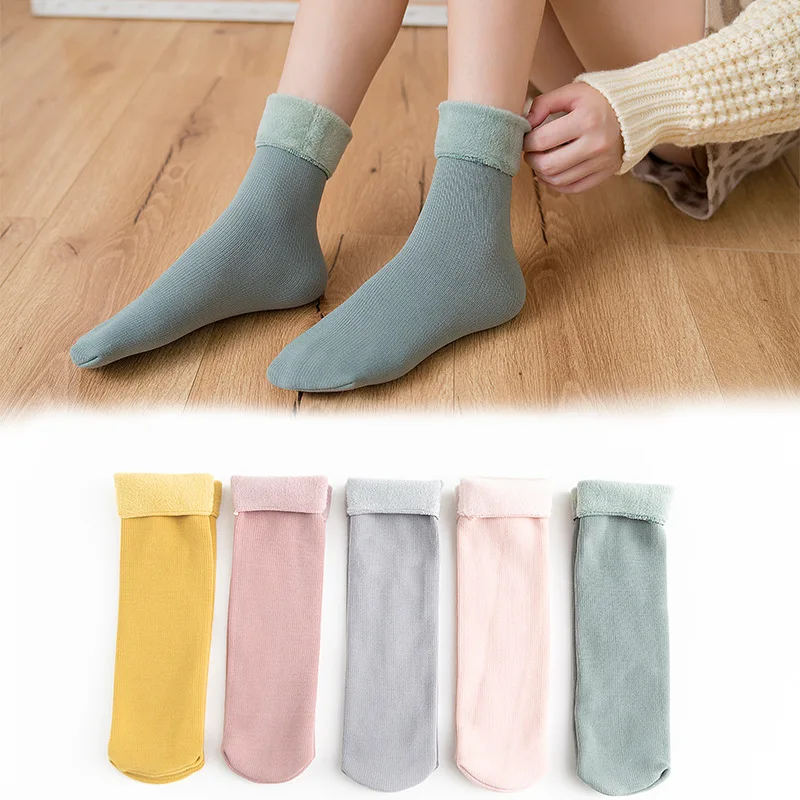 3 пар/лот, осенне-зимние женские зимние носки, толстые теплые с флисовой подкладкой, теплые эластичные носки, эластичные Бархатные плюшевые C1831