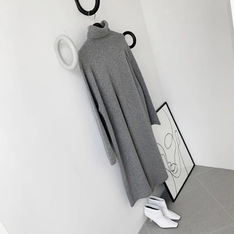 Осенняя Повседневная однотонная водолазка, длинные свитера с длинным рукавом, вязаные разрезные свитера с рукавом летучая мышь, женские свитера с разрезом размера плюс