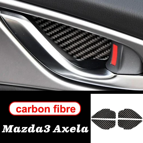 Для MAZDA 3 Axela аксессуары двери внутренняя ручка панель украсить углеродное волокно автомобильной внутренняя отделка наклейки - Название цвета: Door Panels B