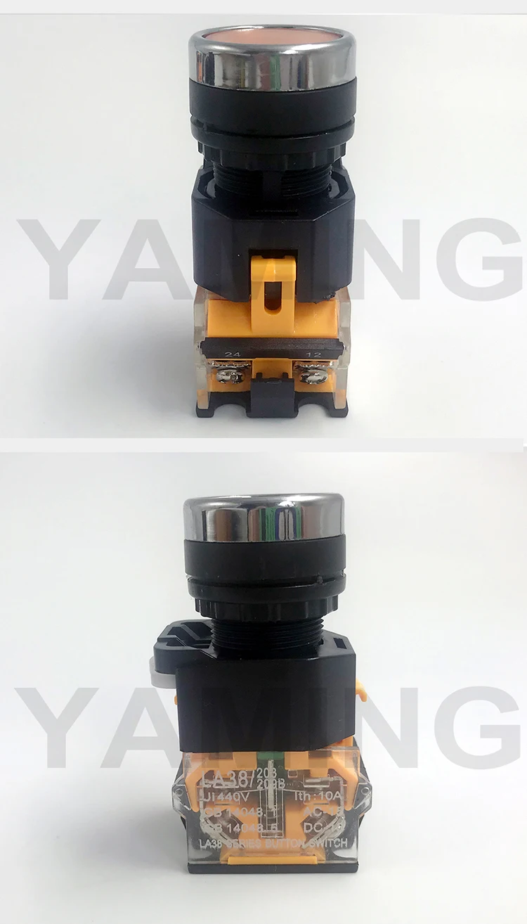 ВКЛ-ВЫКЛ Мгновенный/самоблокирующийся 22 мм кнопочный переключатель 4 винта круговой мини питания плоский круглый панельный вырез LA38-11BN(ZS