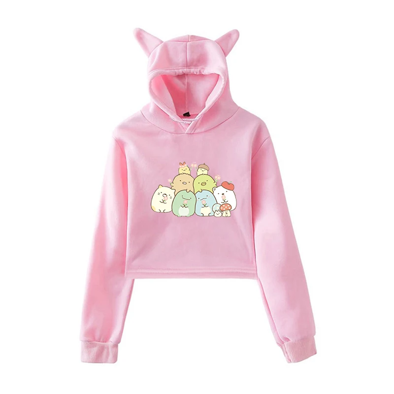 Harajuku Толстовка женские толстовки Kawaii Sumikko розовая одежда пуловер толстовки для девочек-подростков Осенняя теплая уличная одежда