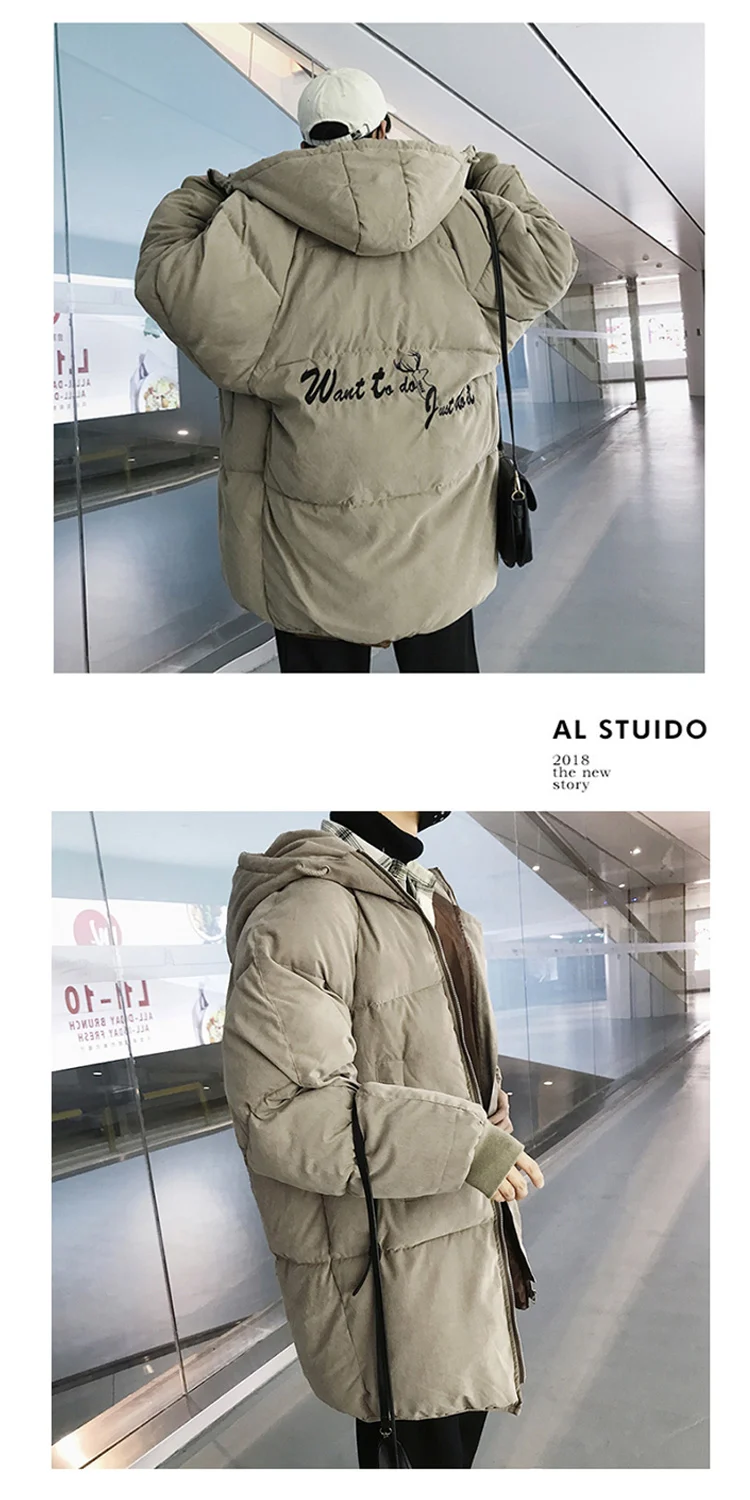 Winter New Style down Coat Men's Mid-length Clapping Device Cotton-padded Clothes Cotton-padded Jacket Korean-style MEN'S C