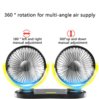 

Unique Car Fan with Dual Head 360 Degree Rotation Variable Speed 12V Auto Air Cooling