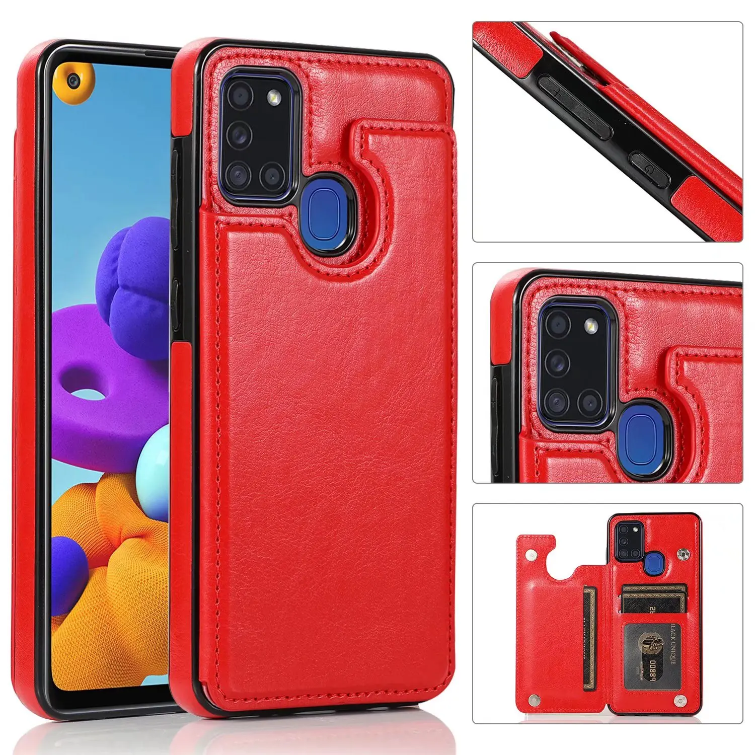 Custodia In Pelle Premium Slim Fit Di Lusso Per Samsung Galaxy A51 A71 5G A81 A91 A21 A11 A21S Porta Carte Di Credito