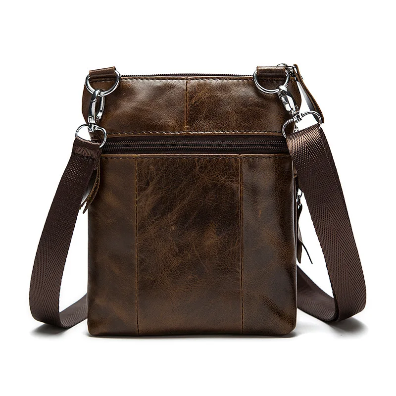 

men's bags inclined shoulder bag man head layer cowhide zipper small single shoulder bagShoulder Bag Small Messenger Bags Men