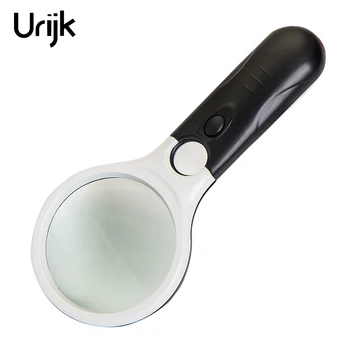 

6902AB Handheld 3 LED Light Reading Magnifying Elderly Jewelry Appraisal Plastic Glass Lens Jewelry T-east magnifier