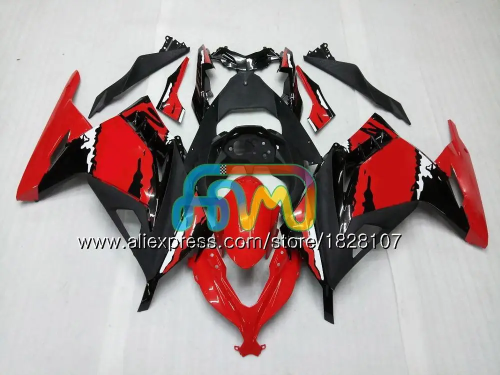 Инъекции для KAWASAKI ZX3R EX300 EX ZX 300R 4BS. 0 ZX-3R ZX300R 13, 14, 15, 16, 17, 2013 Обтекатели с акулой в синем blk - Цвет: No. 19