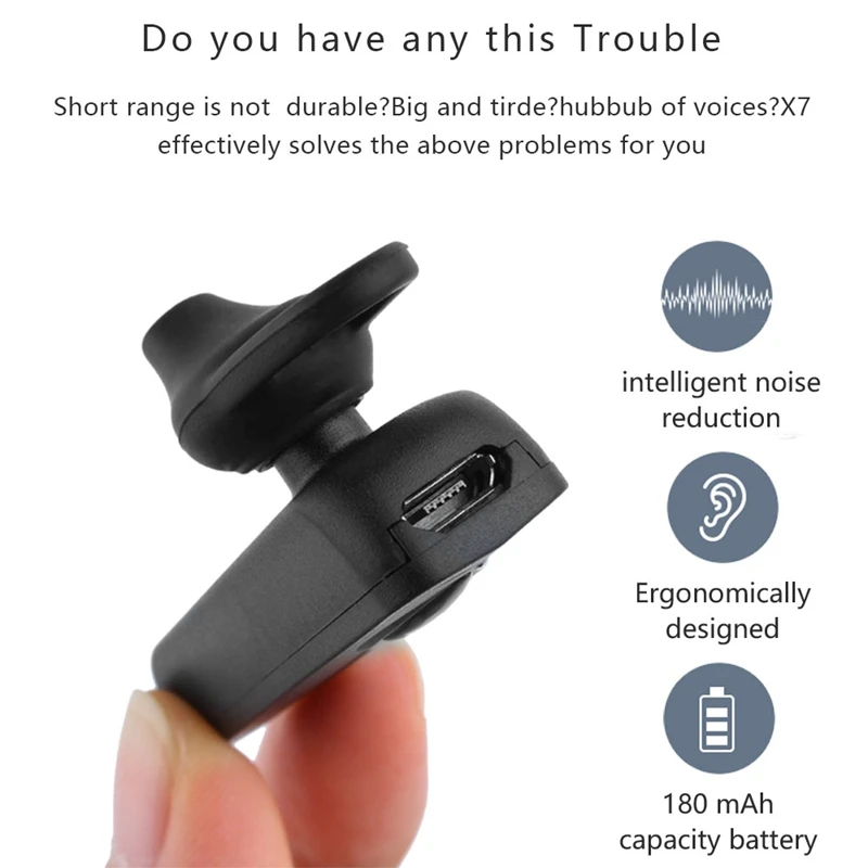 RISE-Mini Bluetooth наушники, беспроводная гарнитура, невидимые деловые наушники, Hi-Fi, автомобильный наушник с микрофоном, наушник без рук