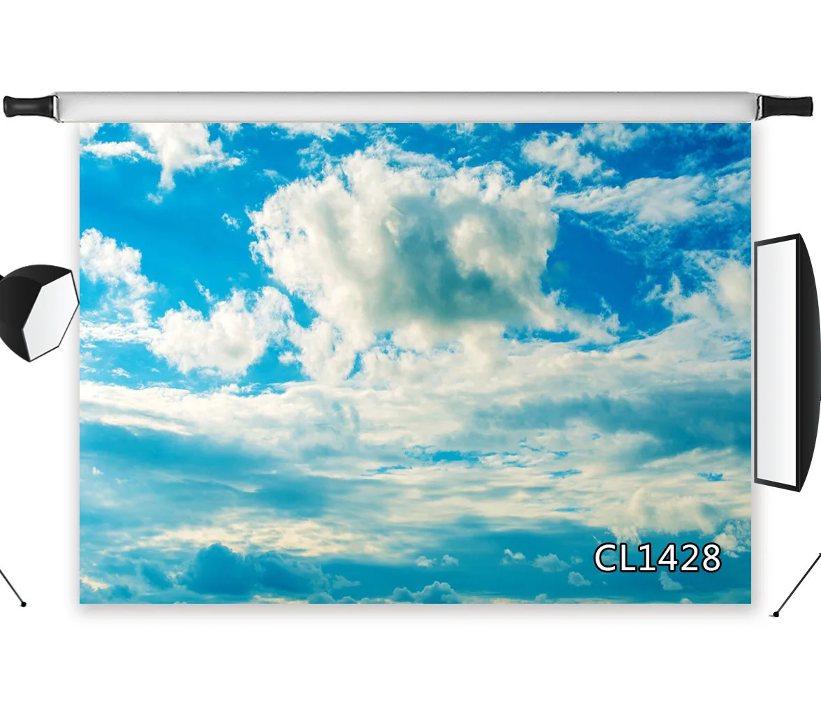 

Blue Sky White Clouds Natural Scenery Vinyl Photography Decoration Background Photo Prop Backdrop Customized Size