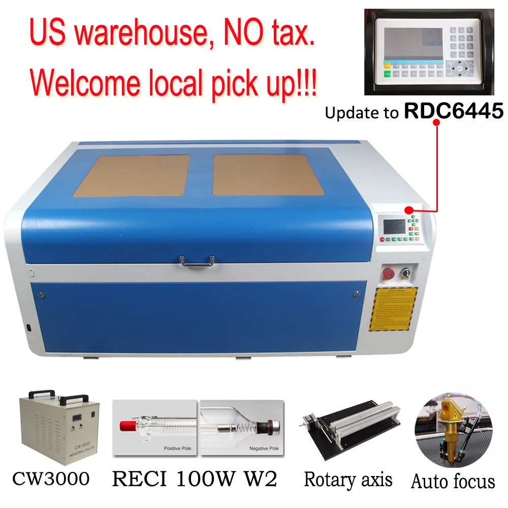 Новый лазерный ЧПУ Ruida DSP 1060 100 Вт Co2 USB режущий станок гравер Reci W2 лазерная трубка