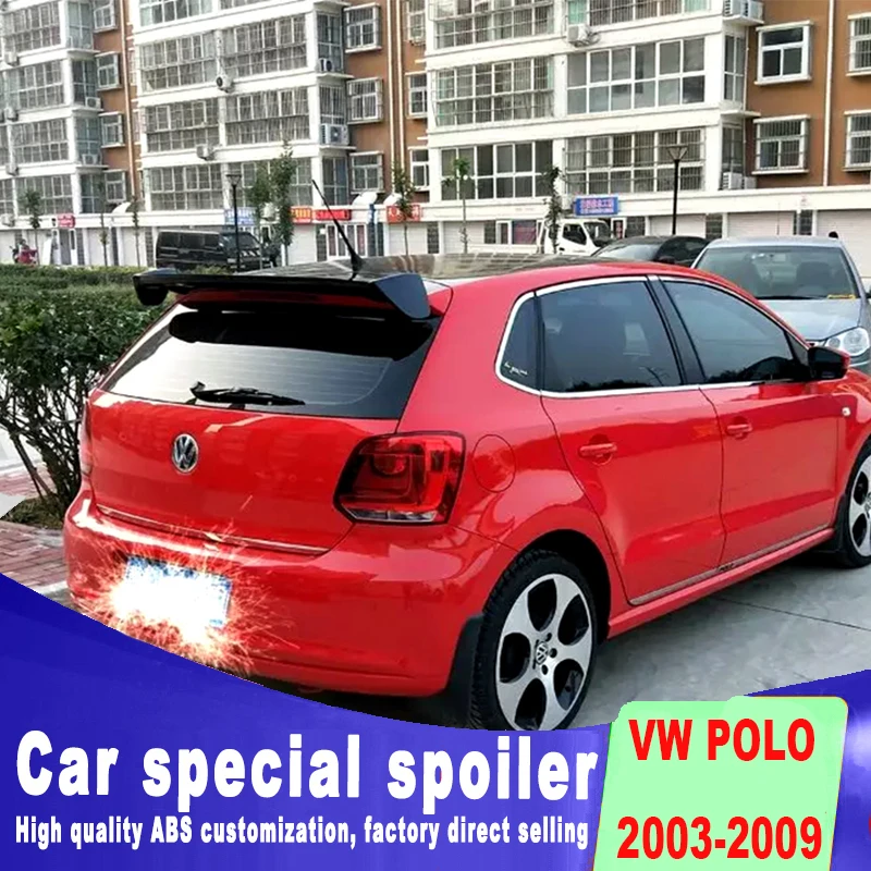 Золотистый спойлер для Volkswagen VW polo 2003 2009 гг. высококачественный большой из АБС