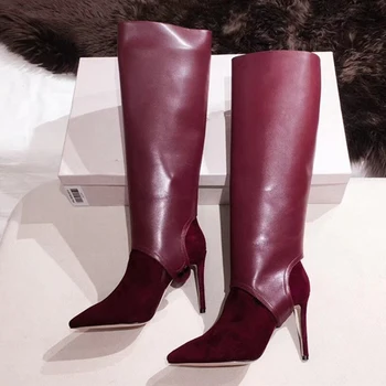 

High Winter Fashion Thigh 2020 Over The Knee Boots Women Thin High Heels Sexy Pointed Toes ZIP Thigh High Boots
