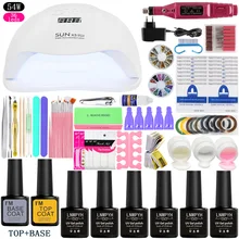 Набор для маникюра, лампа для сушки с возможностью выбора 36 Вт/48 Вт/54 Вт, светодиодная УФ лампа для ногтей, набор для гель-лака для ногтей, маникюрный сверлильный станок, набор инструментов для дизайна ногтей