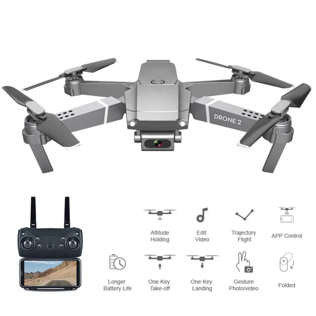 Wifi Дрон 4k камера широкоугольный 1080P 720P HD Двойная камера воздушная видео оптическое позиционирование потока пульт дистанционного управления Самолет