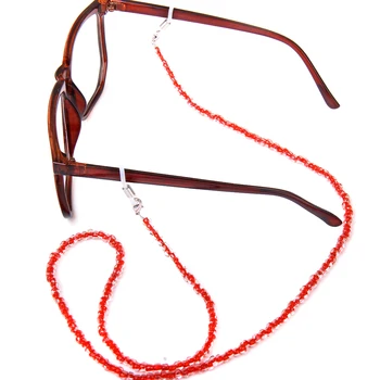 

New Fashion Cord Holder Sunglasses Lanyard Strap Beads Necklace Eyeglass Glasses Chain Link Cord Red Reading Glasses Rope
